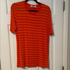 Michael Kors Red and Orange Striped Tee